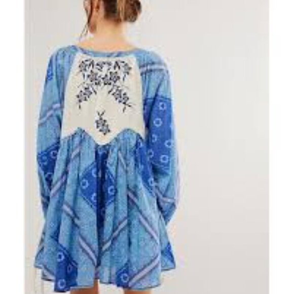 035 Free People Day Dreaming Mini in Blue Combo NWT Size Small - Picture 3 of 12